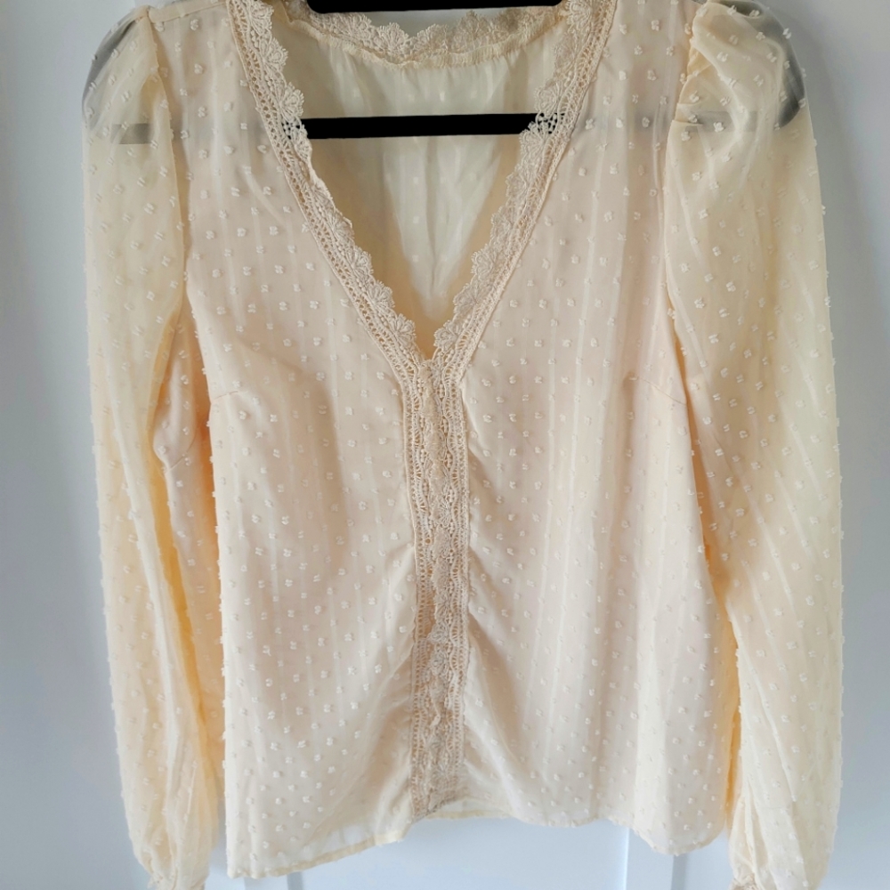 Beige sheer top